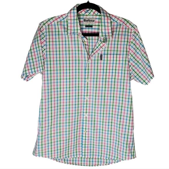 BARBOUR short sleeve checkered Multicolor button down short sleeve S - Picture 1 of 12